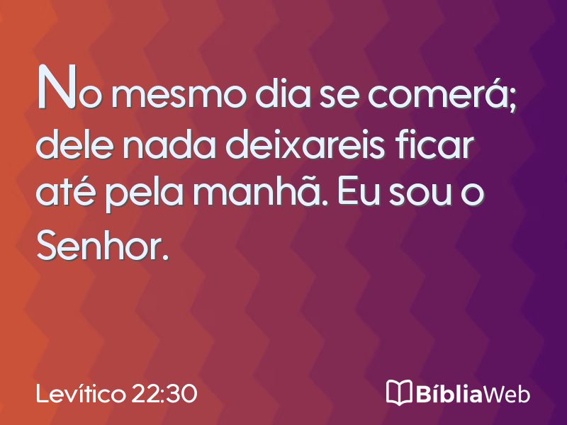 Levítico 22:30 em imagem para compartilhar
