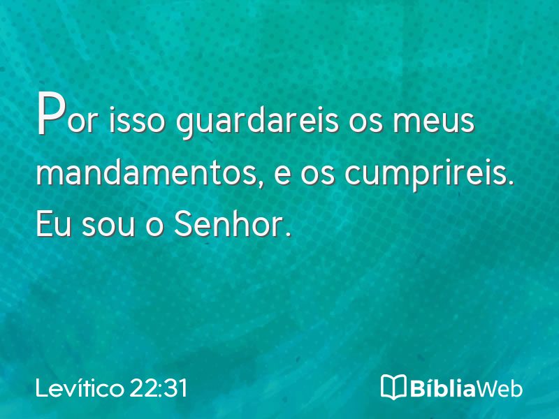 Levítico 22:31 em imagem para compartilhar