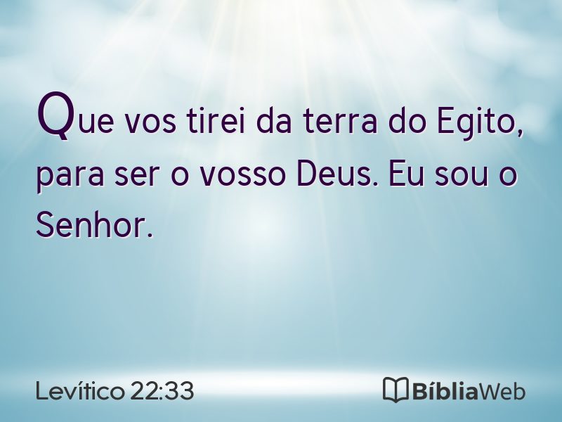Levítico 22:33 em imagem para compartilhar