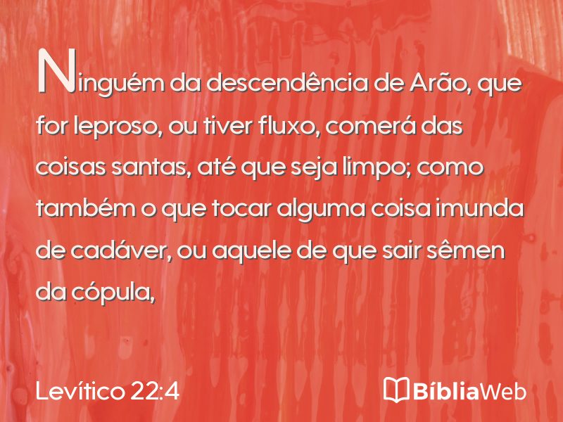 Levítico 22:4 em imagem para compartilhar