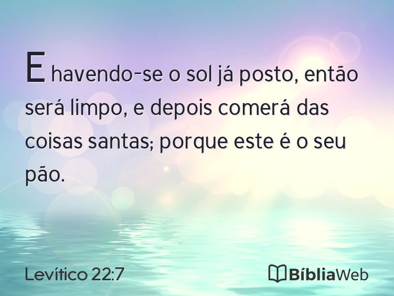 Levítico 22:7 em imagem para compartilhar