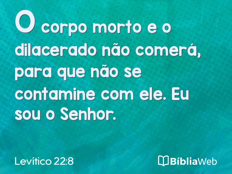Levítico 22:8 em imagem para compartilhar