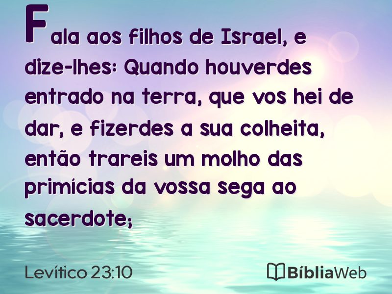 Levítico 23:10 em imagem para compartilhar