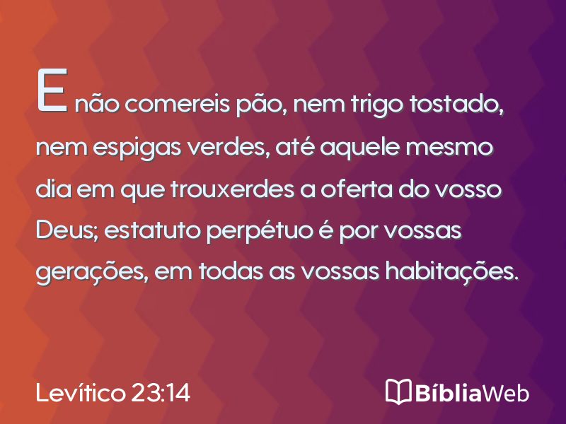 Levítico 23:14 em imagem para compartilhar