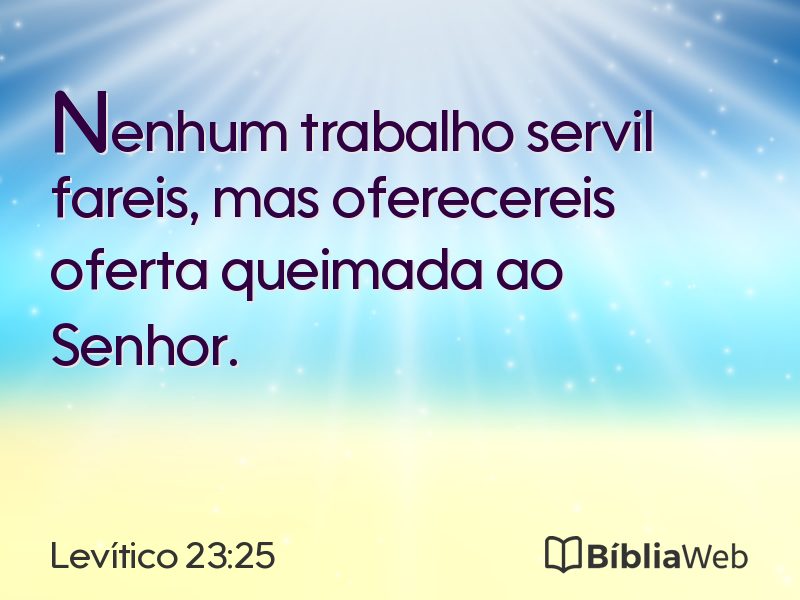 Levítico 23:25 em imagem para compartilhar