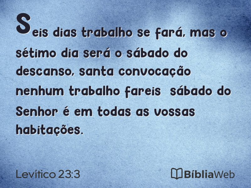 Levítico 23:3 em imagem para compartilhar