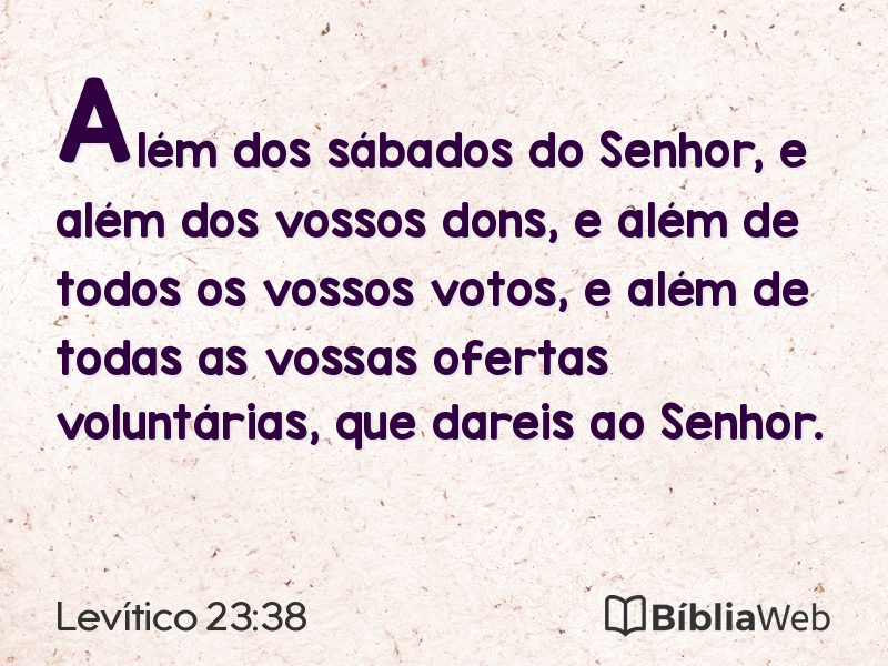 Levítico 23:38 em imagem para compartilhar