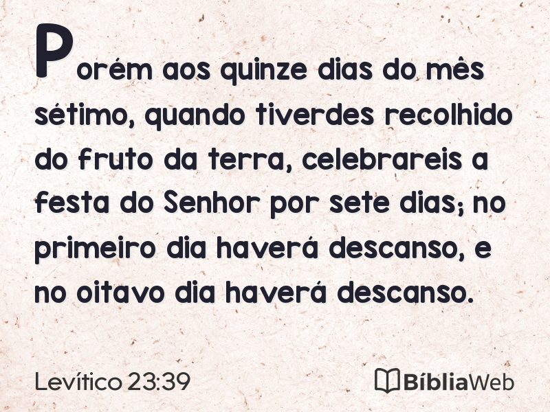 Levítico 23:39 em imagem para compartilhar