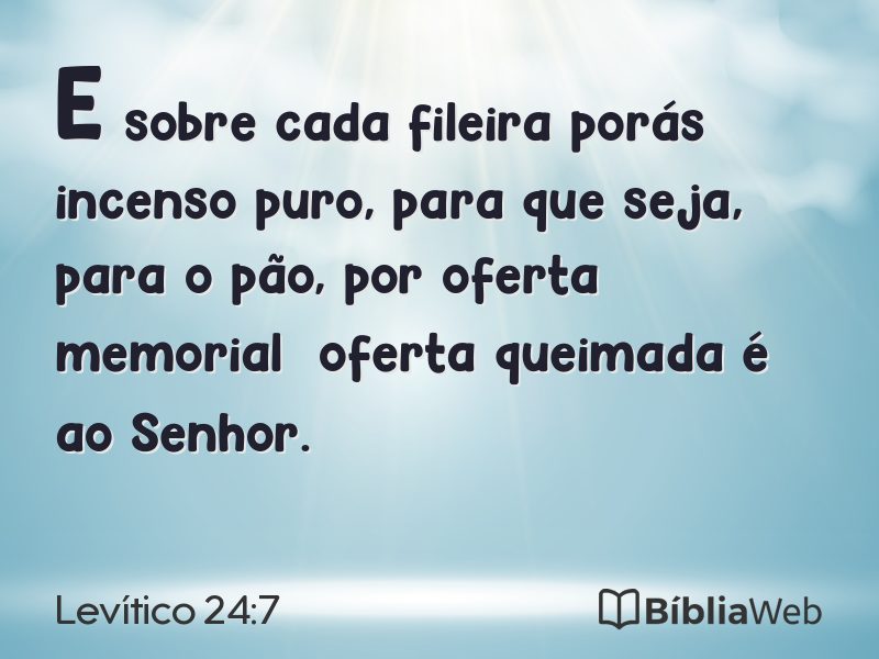 Levítico 24:7 em imagem para compartilhar