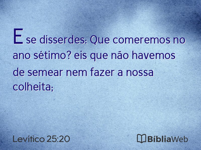 Levítico 25:20 em imagem para compartilhar