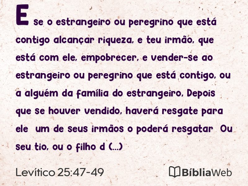 Levítico 25:47-49 em imagem para compartilhar