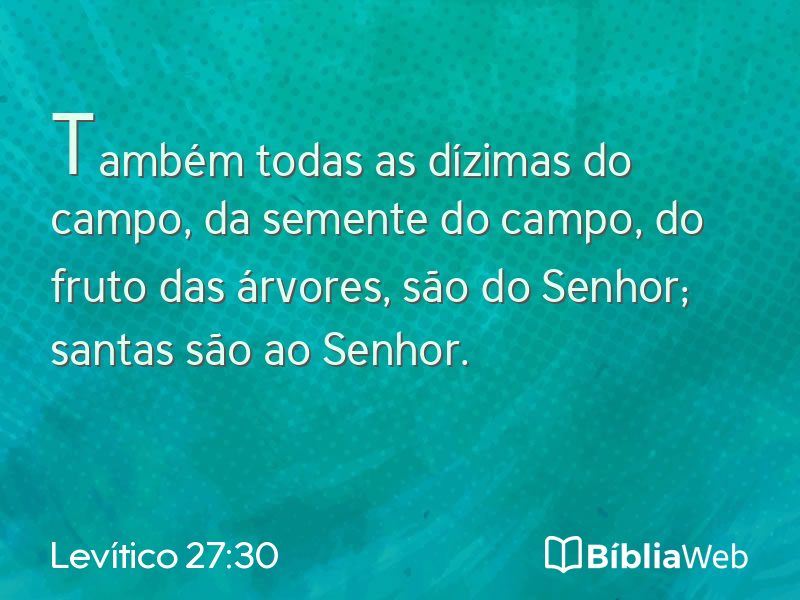 Levítico 27:30 em imagem para compartilhar