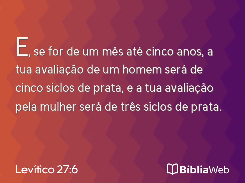 Levítico 27:6 em imagem para compartilhar