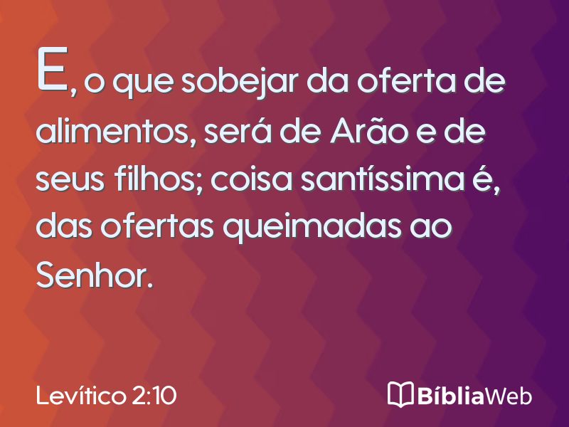 Levítico 2:10 em imagem para compartilhar