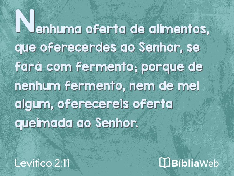 Levítico 2:11 em imagem para compartilhar