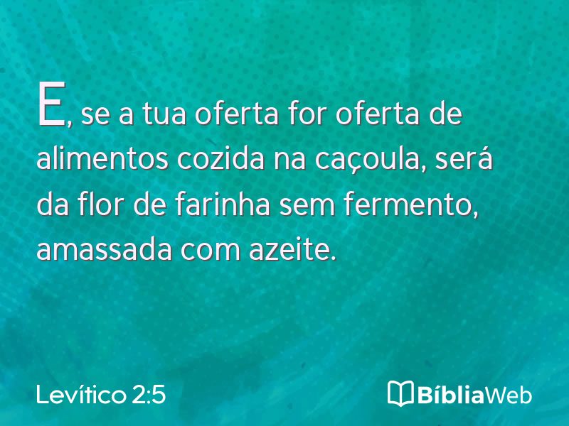 Levítico 2:5 em imagem para compartilhar