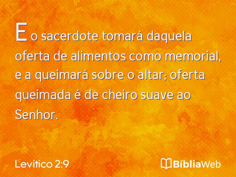 Levítico 2:9 em imagem para compartilhar
