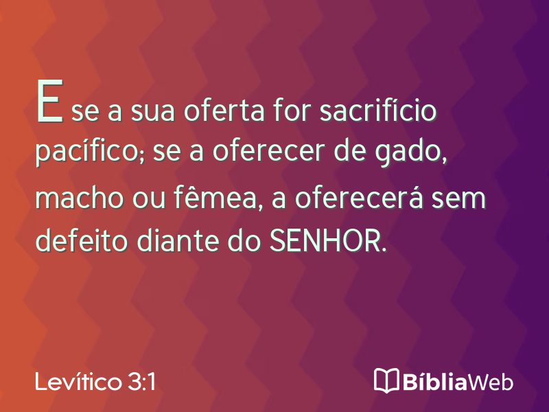 Levítico 3:1 em imagem para compartilhar