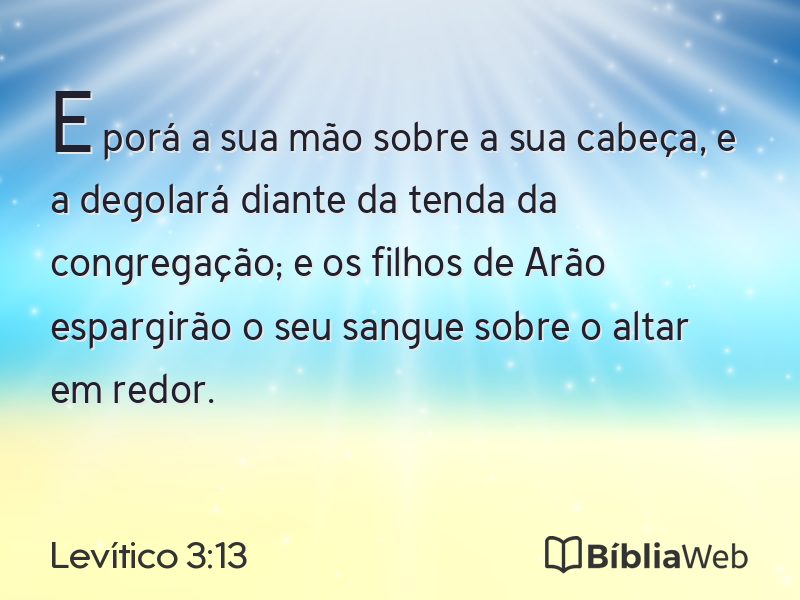 Levítico 3:13 em imagem para compartilhar