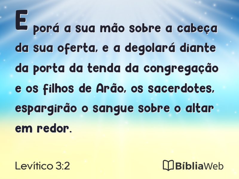 Levítico 3:2 em imagem para compartilhar
