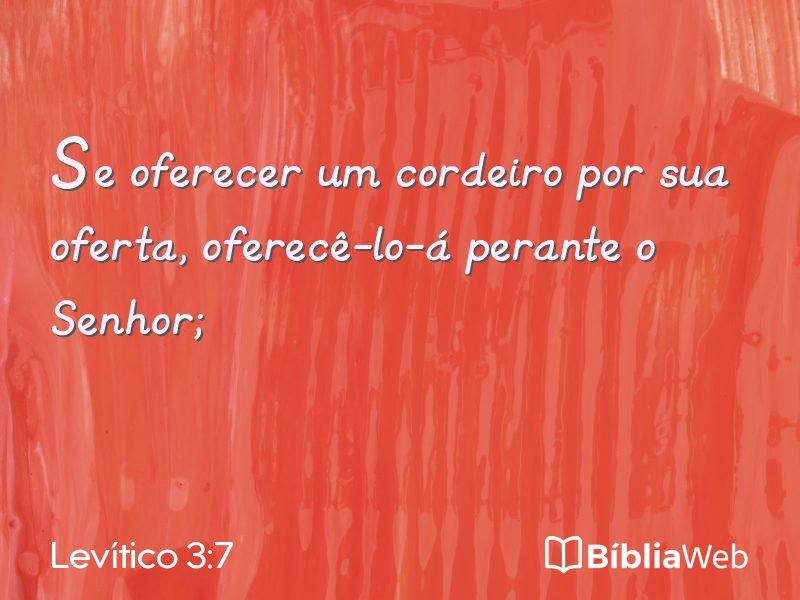 Levítico 3:7 em imagem para compartilhar
