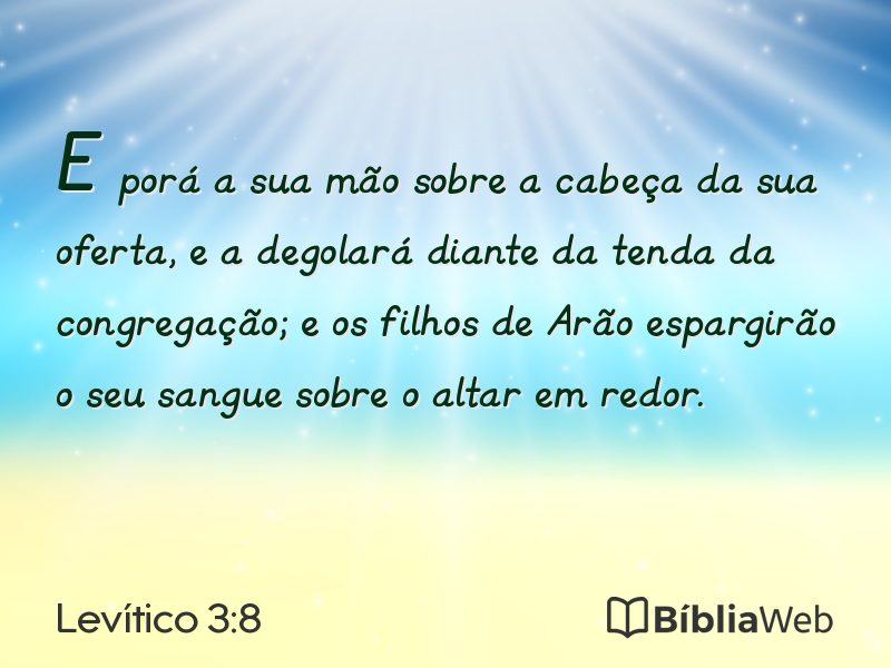 Levítico 3:8 em imagem para compartilhar