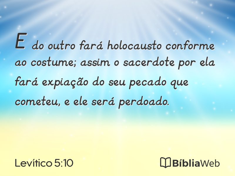 Levítico 5:10 em imagem para compartilhar