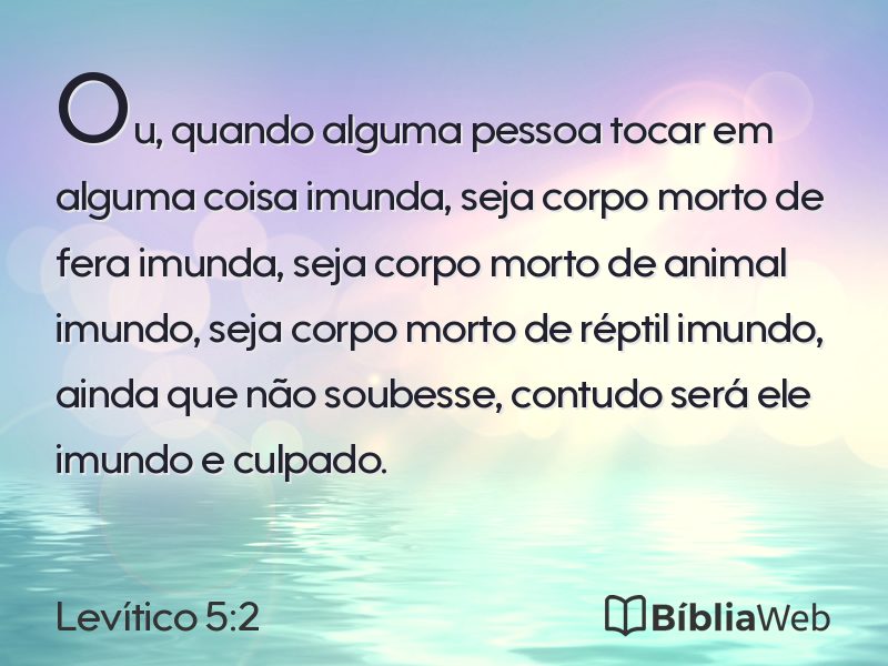 Levítico 5:2 em imagem para compartilhar