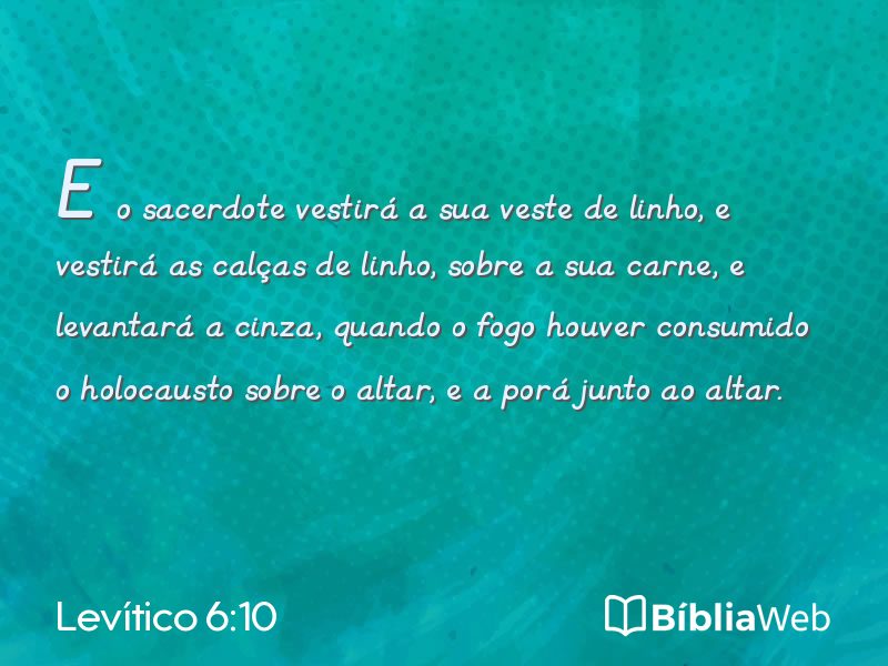 Levítico 6:10 em imagem para compartilhar