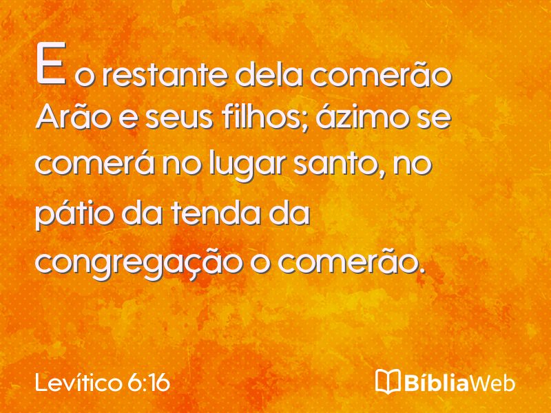 Levítico 6:16 em imagem para compartilhar