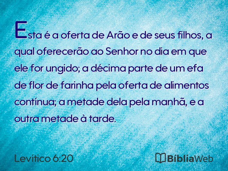 Levítico 6:20 em imagem para compartilhar