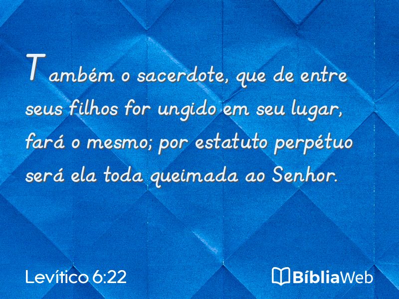 Levítico 6:22 em imagem para compartilhar