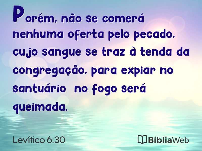 Levítico 6:30 em imagem para compartilhar