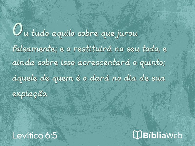 Levítico 6:5 em imagem para compartilhar