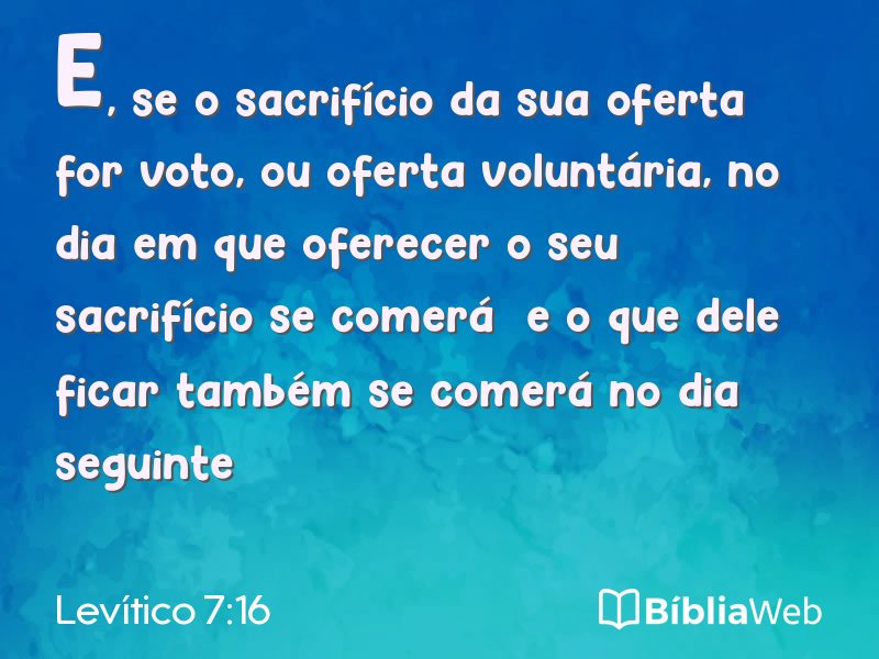 Levítico 7:16 em imagem para compartilhar