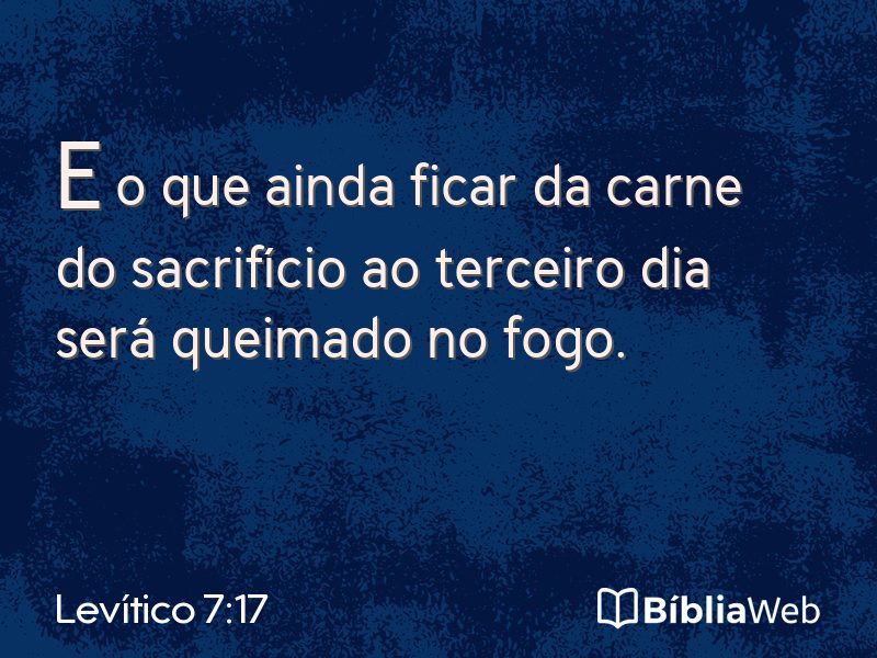 Levítico 7:17 em imagem para compartilhar