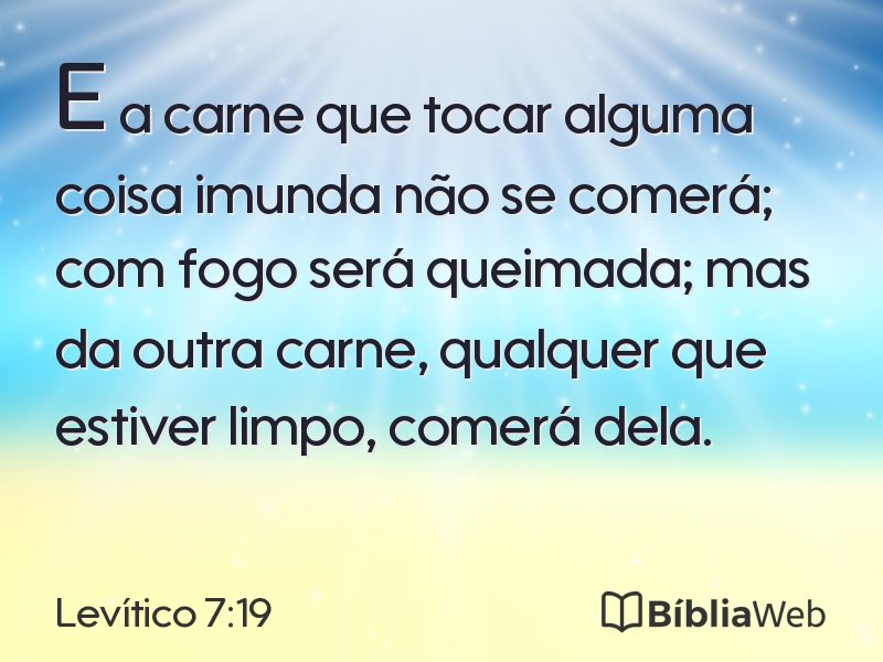 Levítico 7:19 em imagem para compartilhar