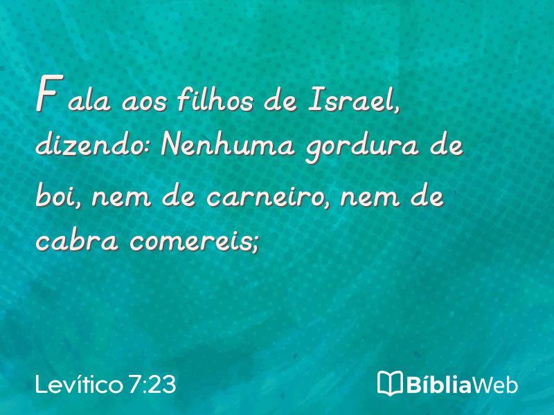 Levítico 7:23 em imagem para compartilhar