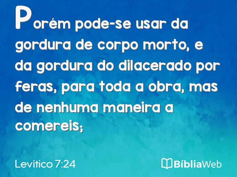 Levítico 7:24 em imagem para compartilhar