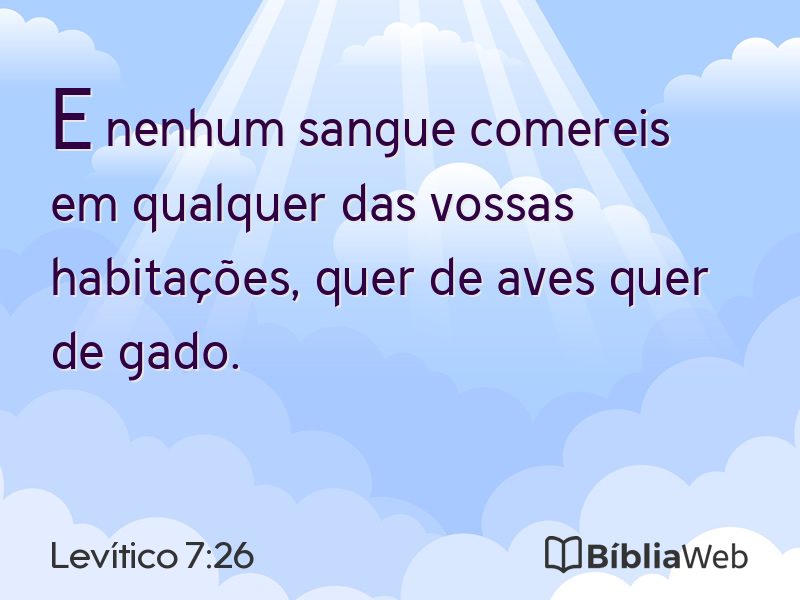 Levítico 7:26 em imagem para compartilhar