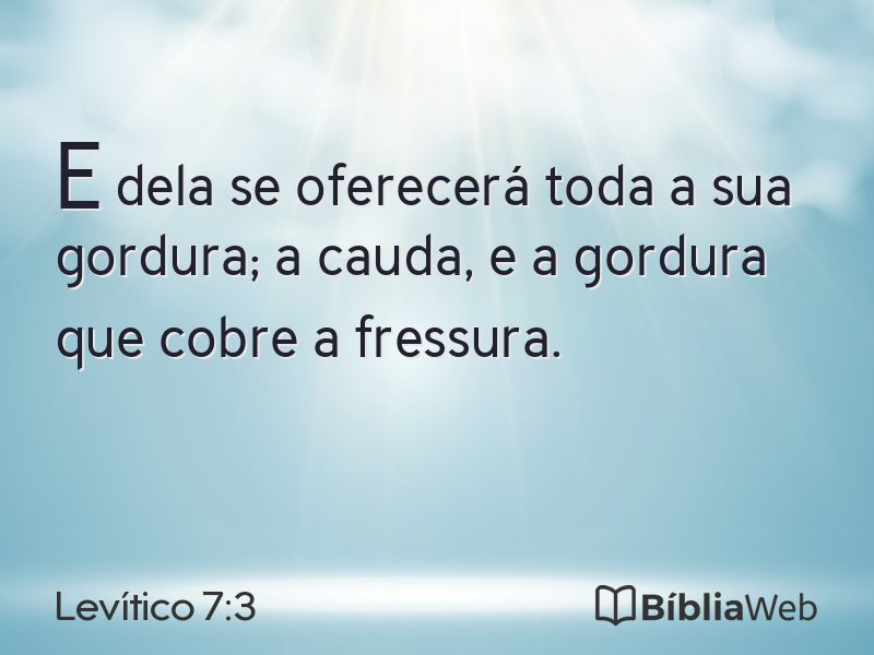 Levítico 7:3 em imagem para compartilhar