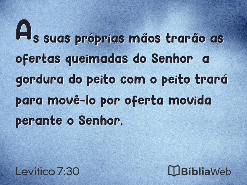 Levítico 7:30 em imagem para compartilhar