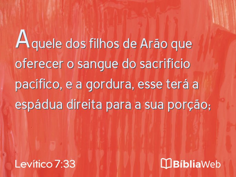 Levítico 7:33 em imagem para compartilhar