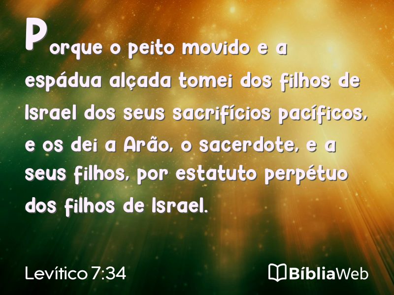 Levítico 7:34 em imagem para compartilhar