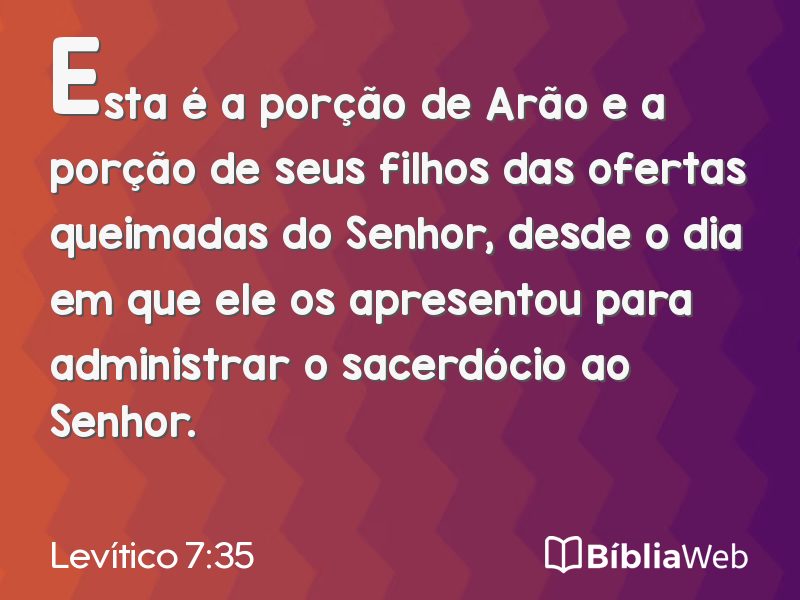 Levítico 7:35 em imagem para compartilhar