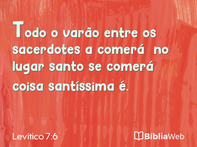 Levítico 7:6 em imagem para compartilhar