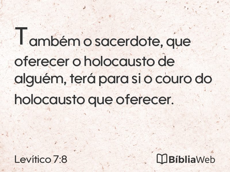 Levítico 7:8 em imagem para compartilhar