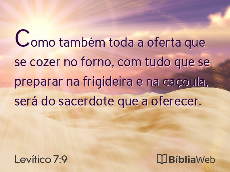 Levítico 7:9 em imagem para compartilhar