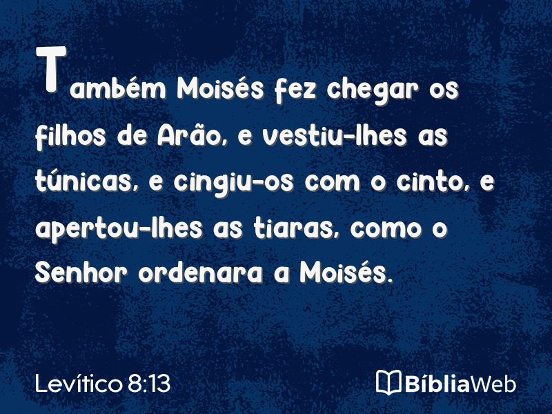 Levítico 8:13 em imagem para compartilhar
