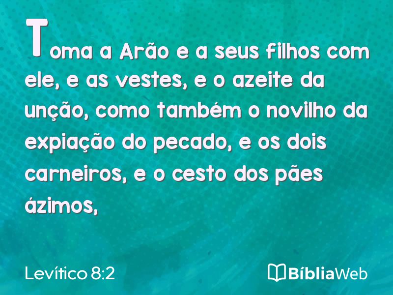 Levítico 8:2 em imagem para compartilhar